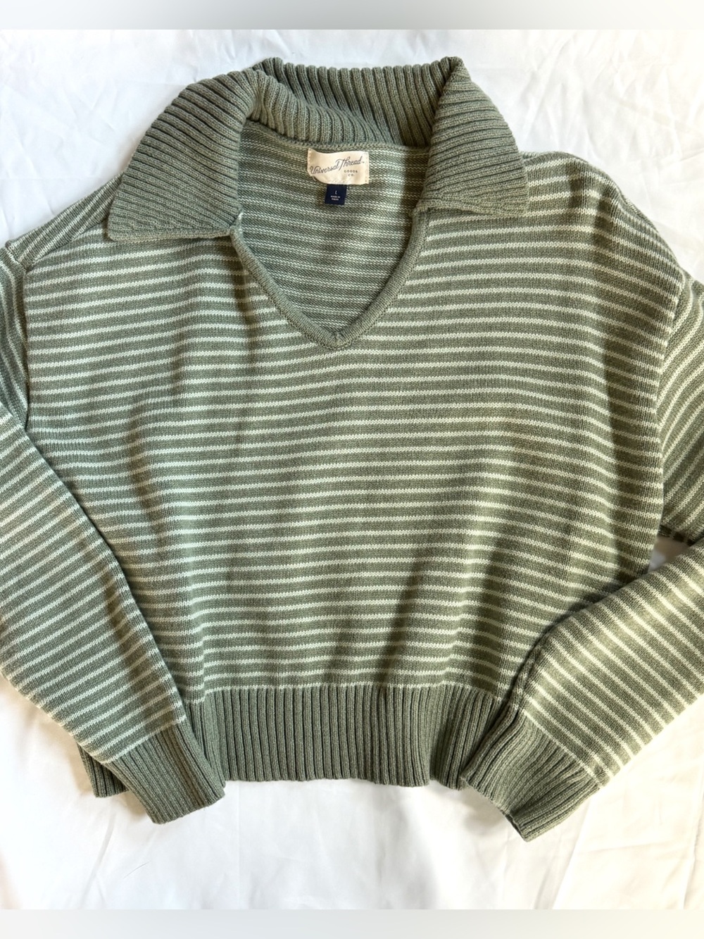 Universal Thread Olive Green Striped Sweater